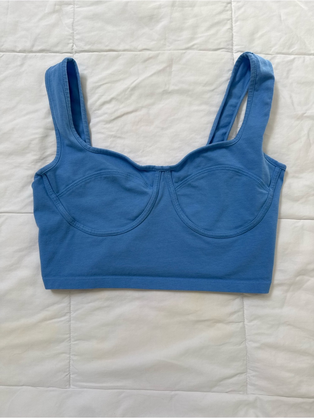 Small periwinkle blue Bralette Crop Top - coordinated set available - Picture 3 of 11
